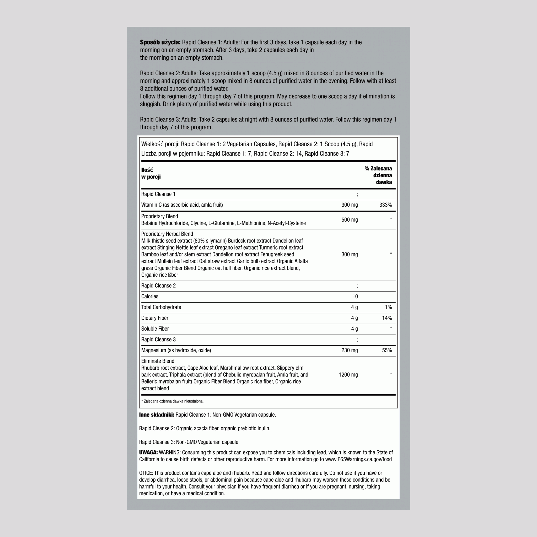 Rapid Cleanse Total Body Cleanse Kit, 7 Day Program