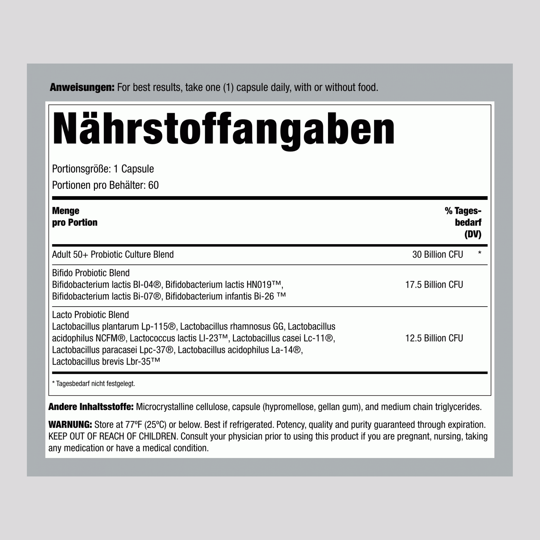 Ultimate Flora 50+ Probiotikum 30 Milliarden, 60 zeitverzögerte vegane Kapseln