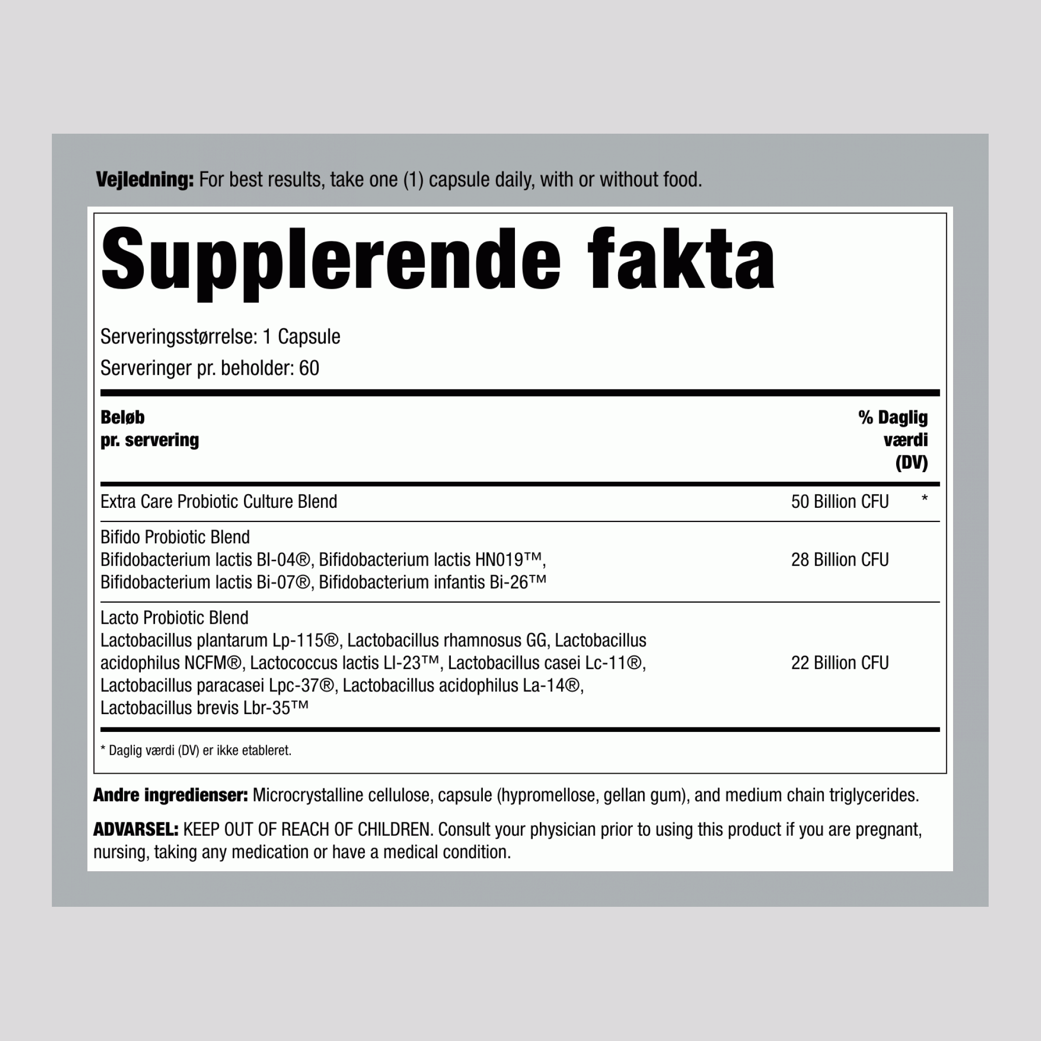 Ultimate Flora Extra Pleje Probiotika 50 Milliarder, 60 Forsinket Udløsning Veganske Kapsler