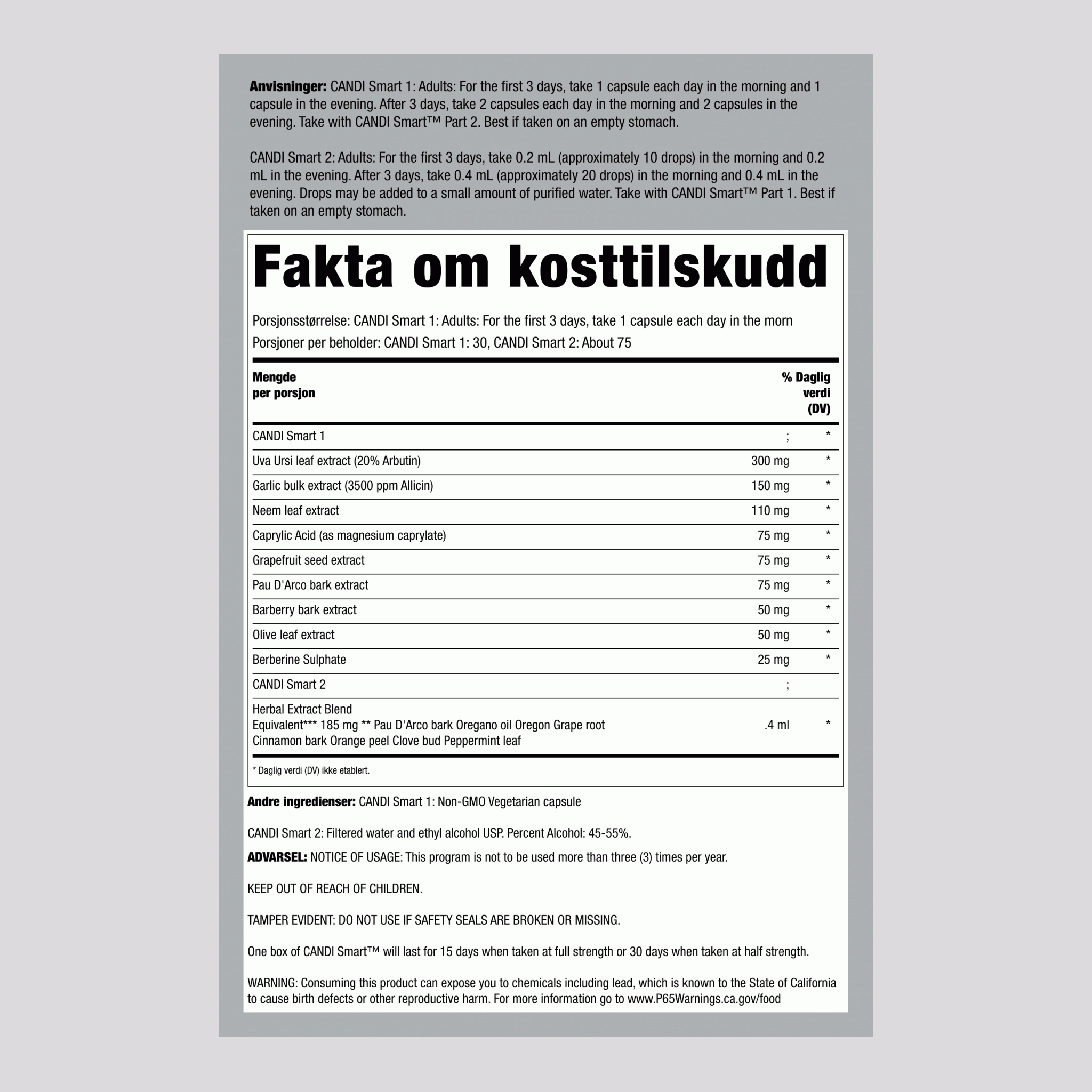 CandiSmart Gjærsoppbalanserende Formulering