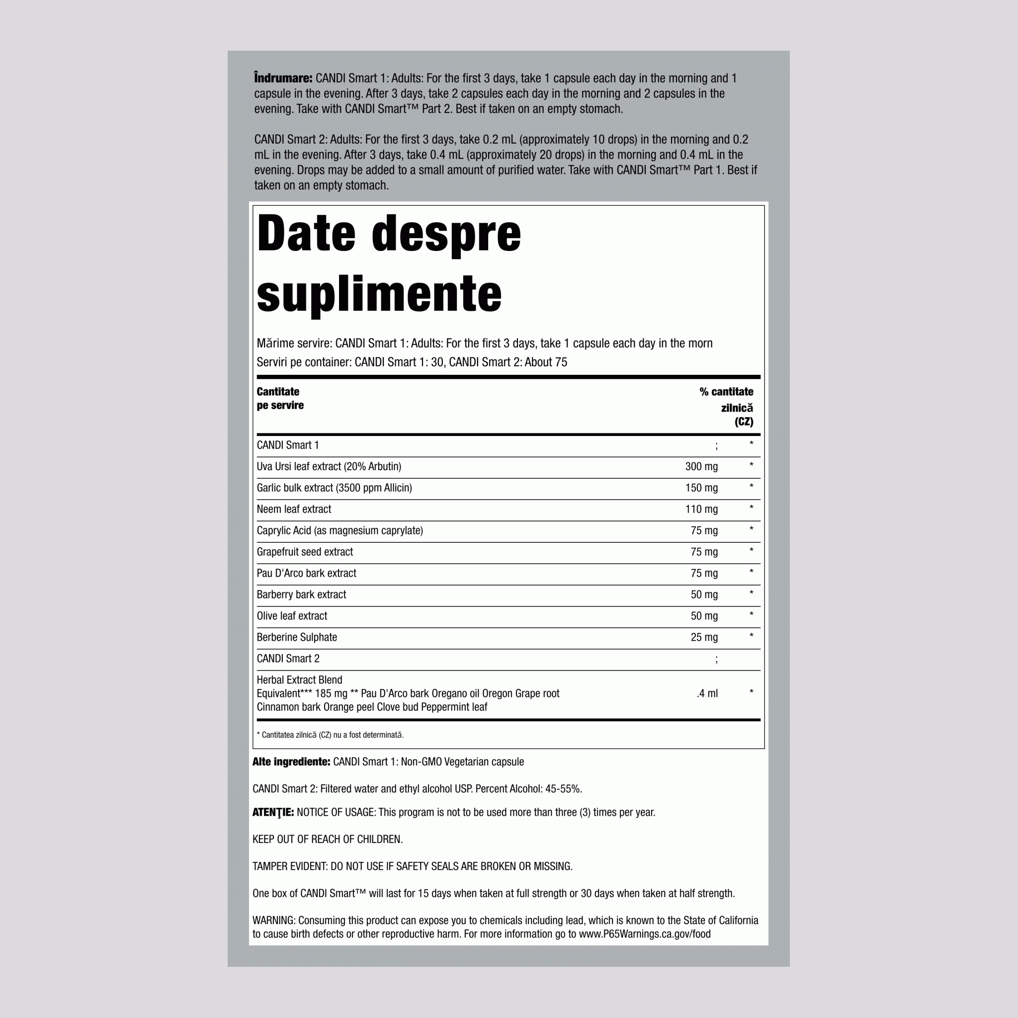 CandiSmart Formula de Echilibrare a Drojdiilor