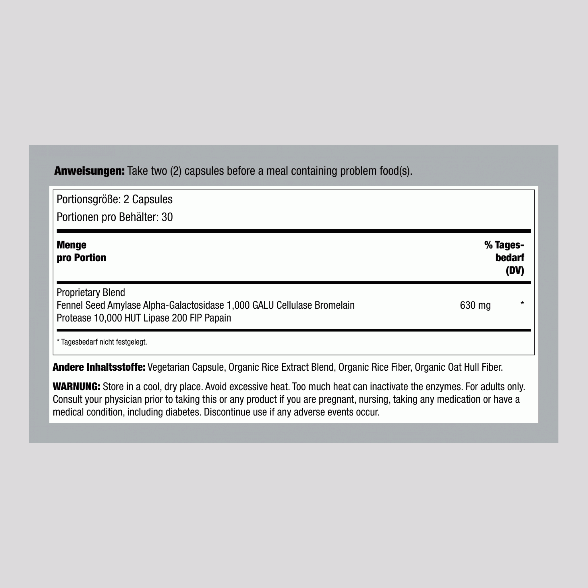 Gas Stop Schnellwirkend, 60 Vegane Kapseln