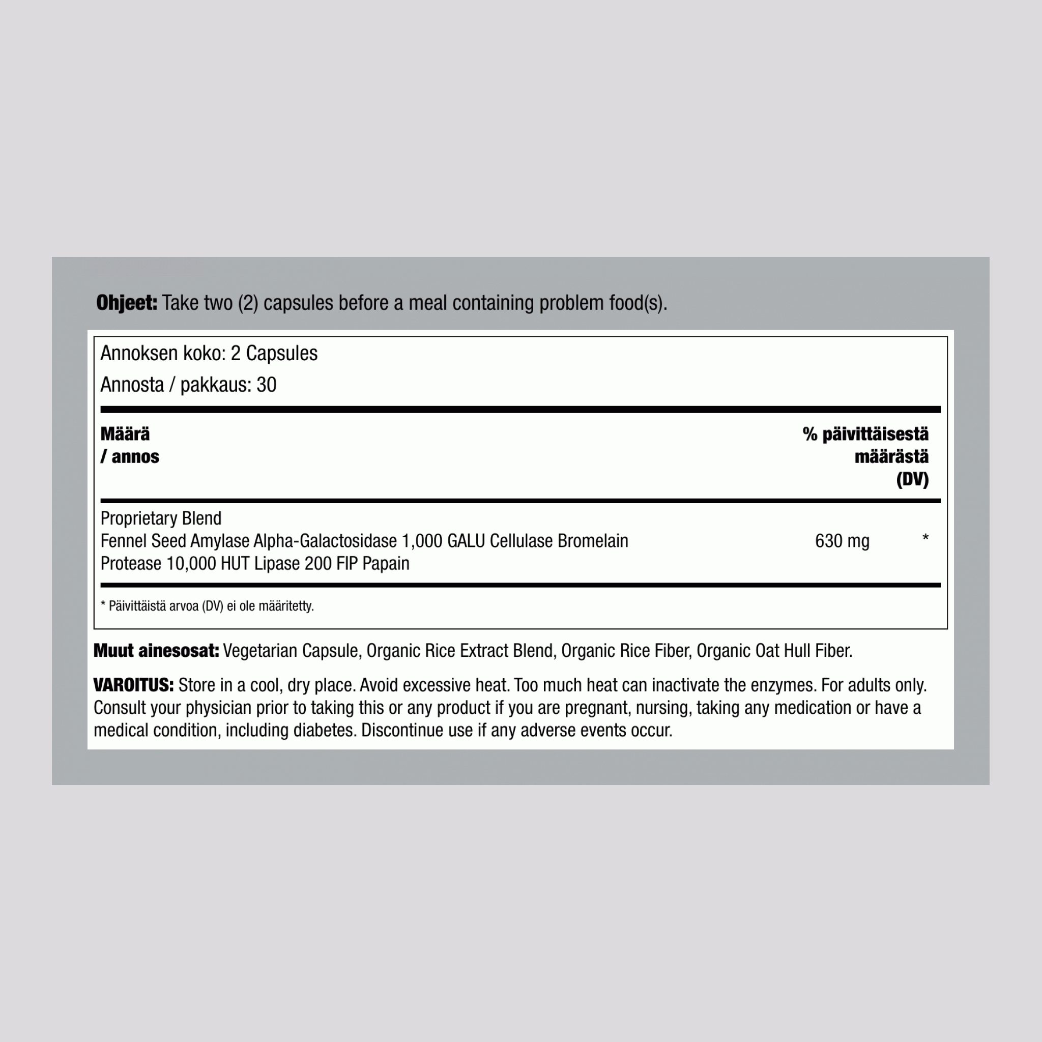 Gas Stop Nopea Vaikutus, 60 Vegaanikapselia