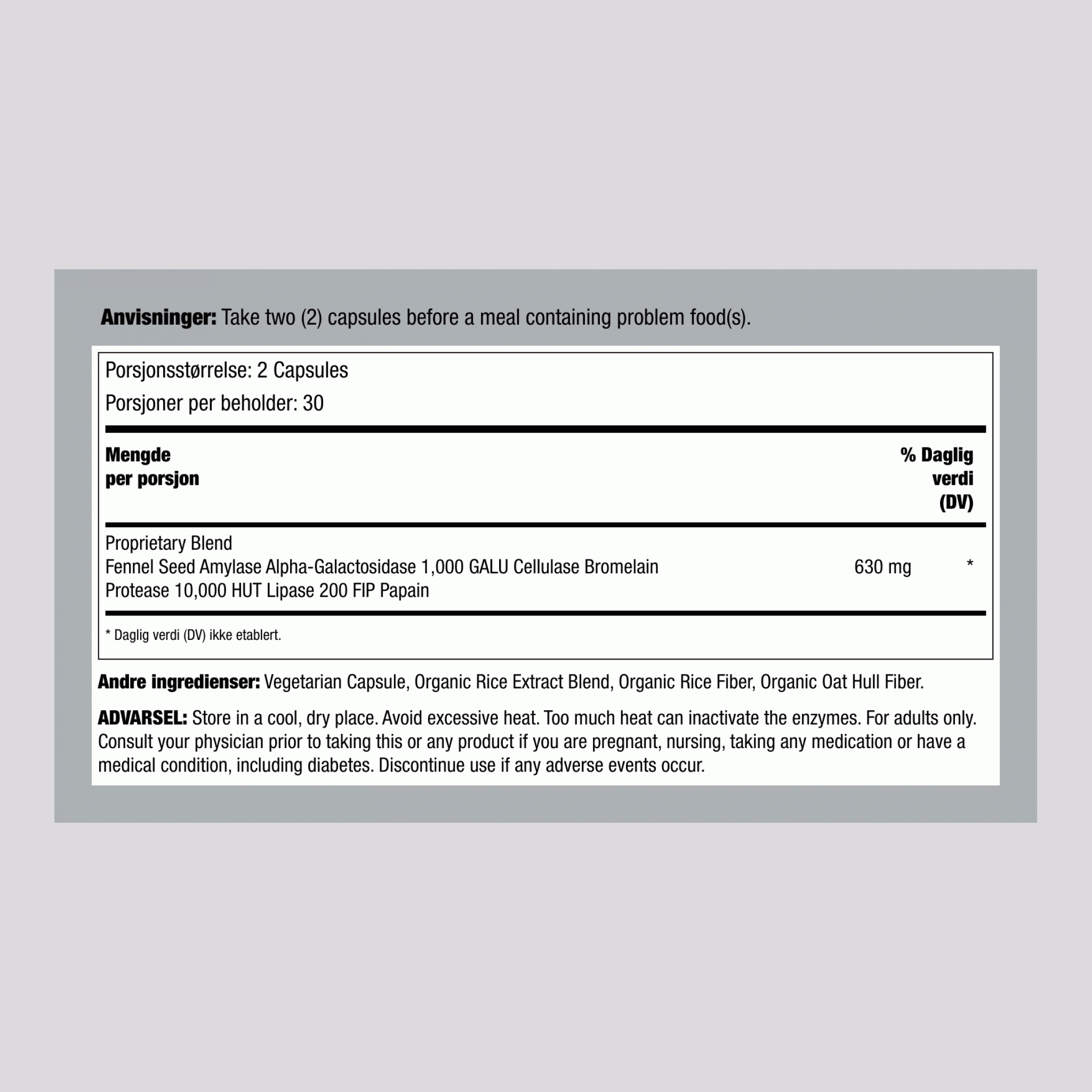 Gas Stop Hurtigvirkende, 60 Veganske Kapsler