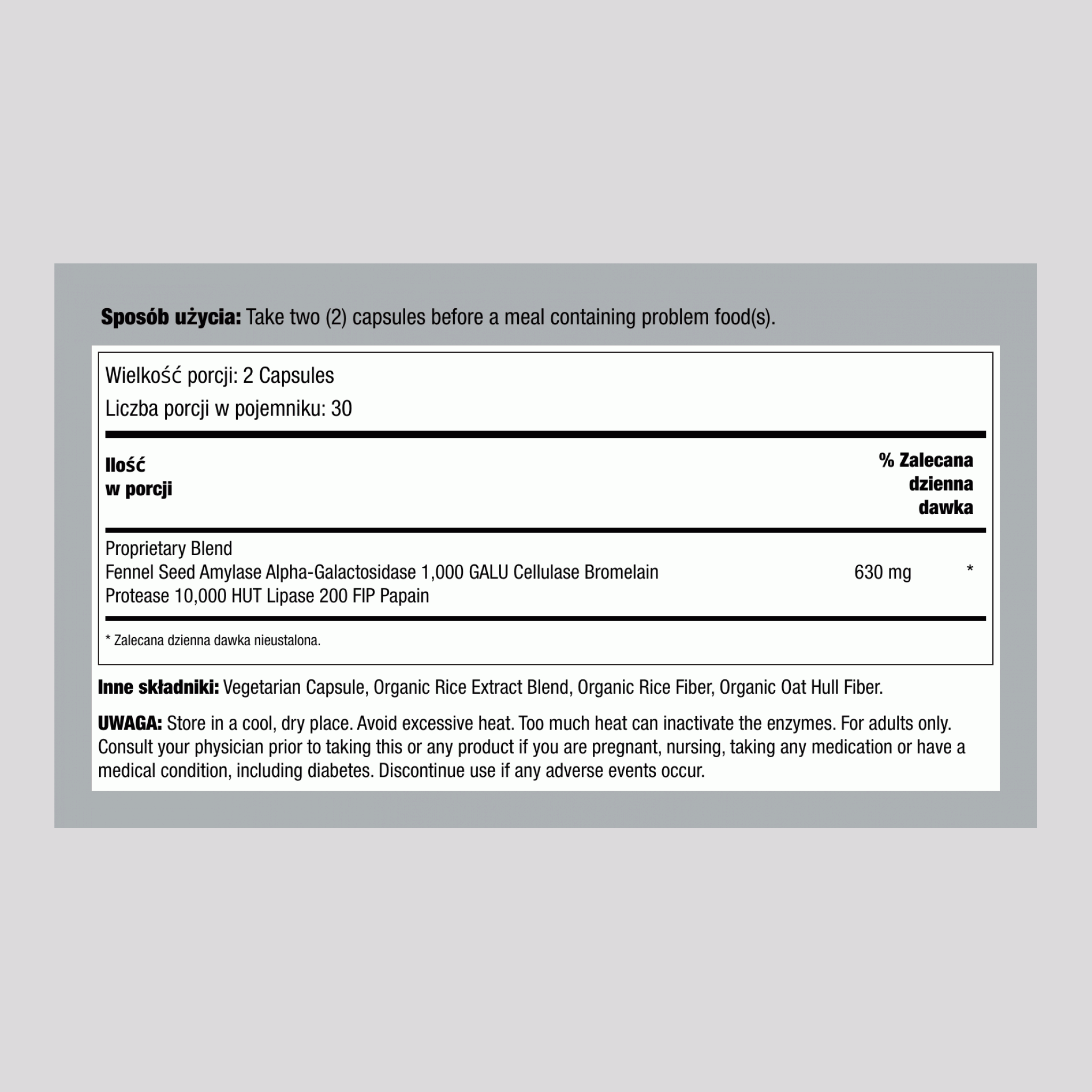 Gas Stop Szybko Działający, 60 Kapsułek Wegetariańskich