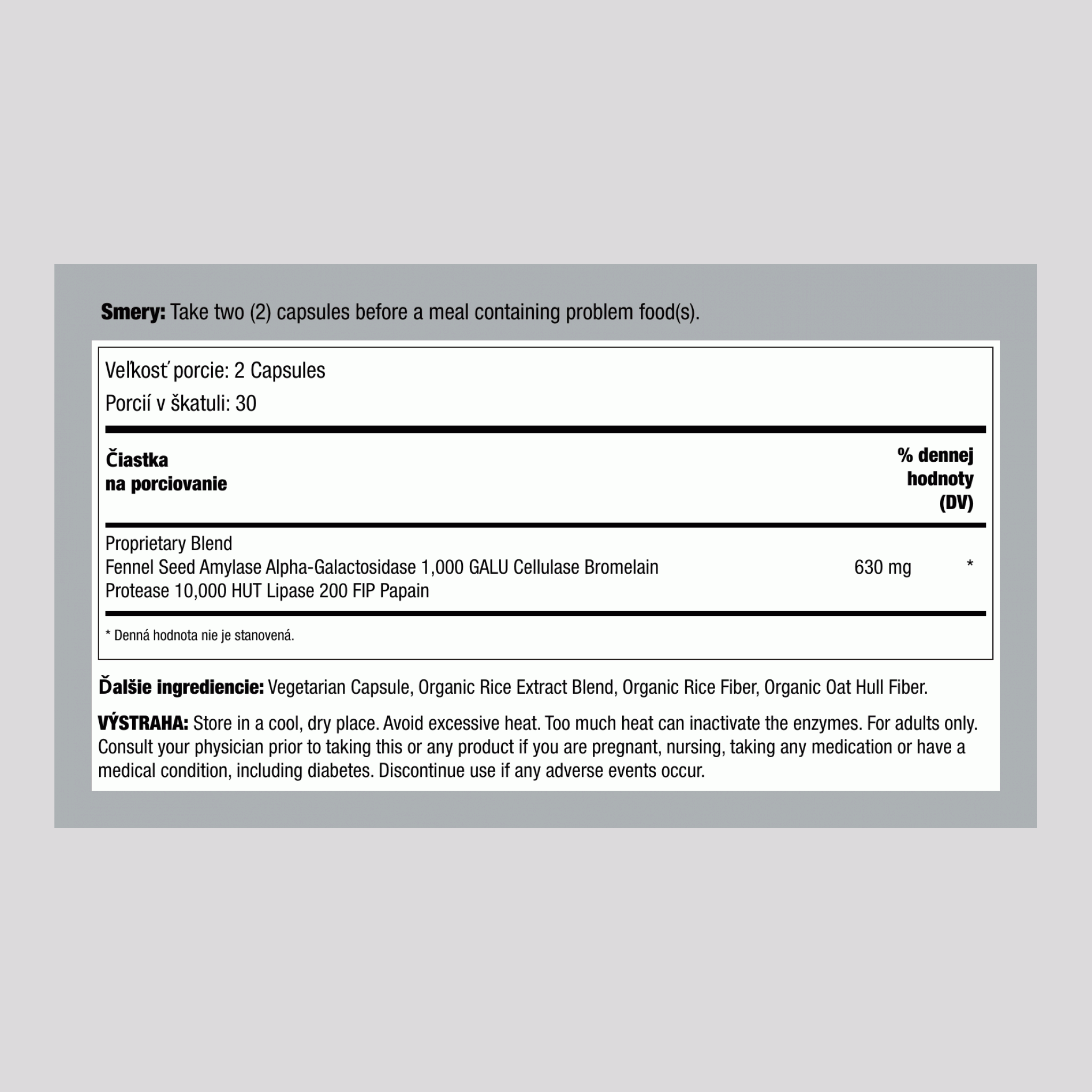 Rýchlo pôsobiaci plyn, 60 vegánskych kapsúl