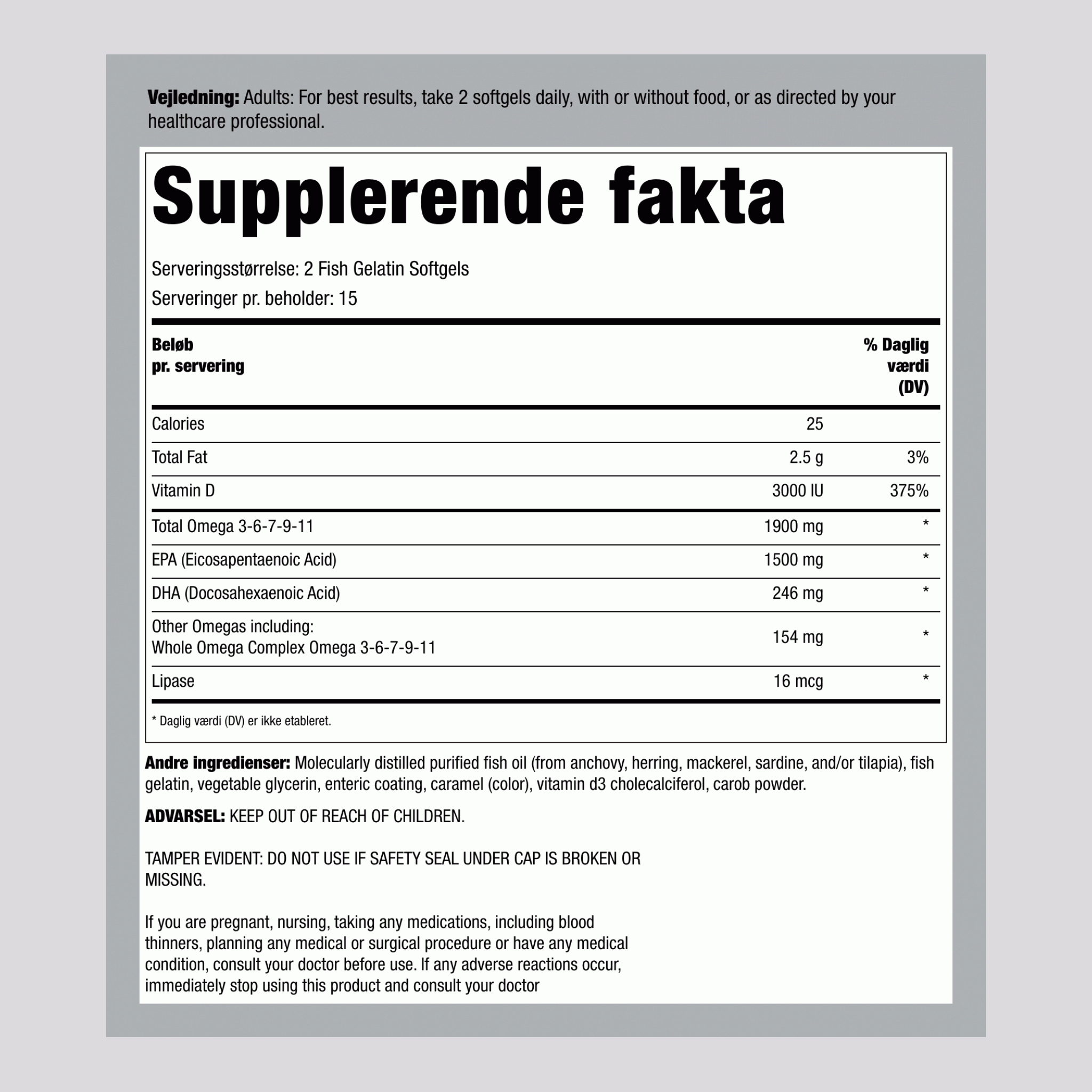 Norwegian Gold Super Critical Omega, 30 fiske gelatinebløde kapsler