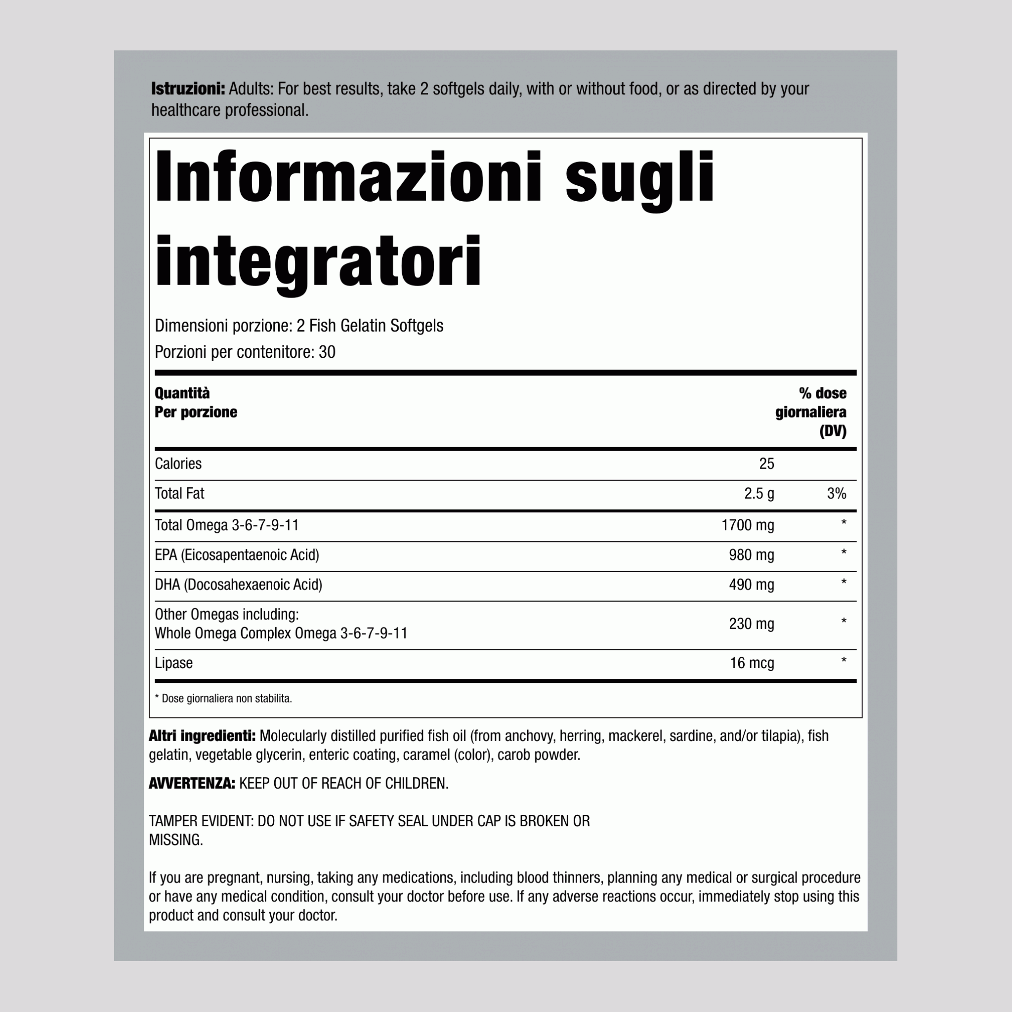 Olio Omega Critico Norwegian Gold, 60 Perle di Gelatina di Pesce