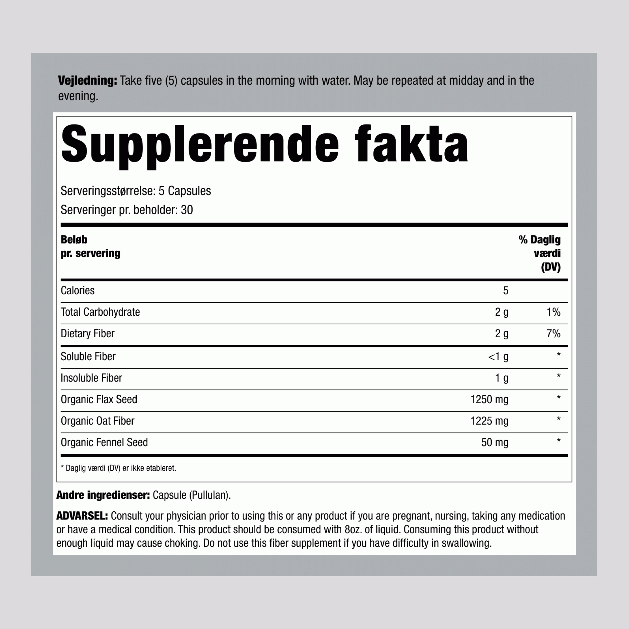 Daglig Fordøjelses Prebiotisk Fiber, 150 Vegetariske Kapsler