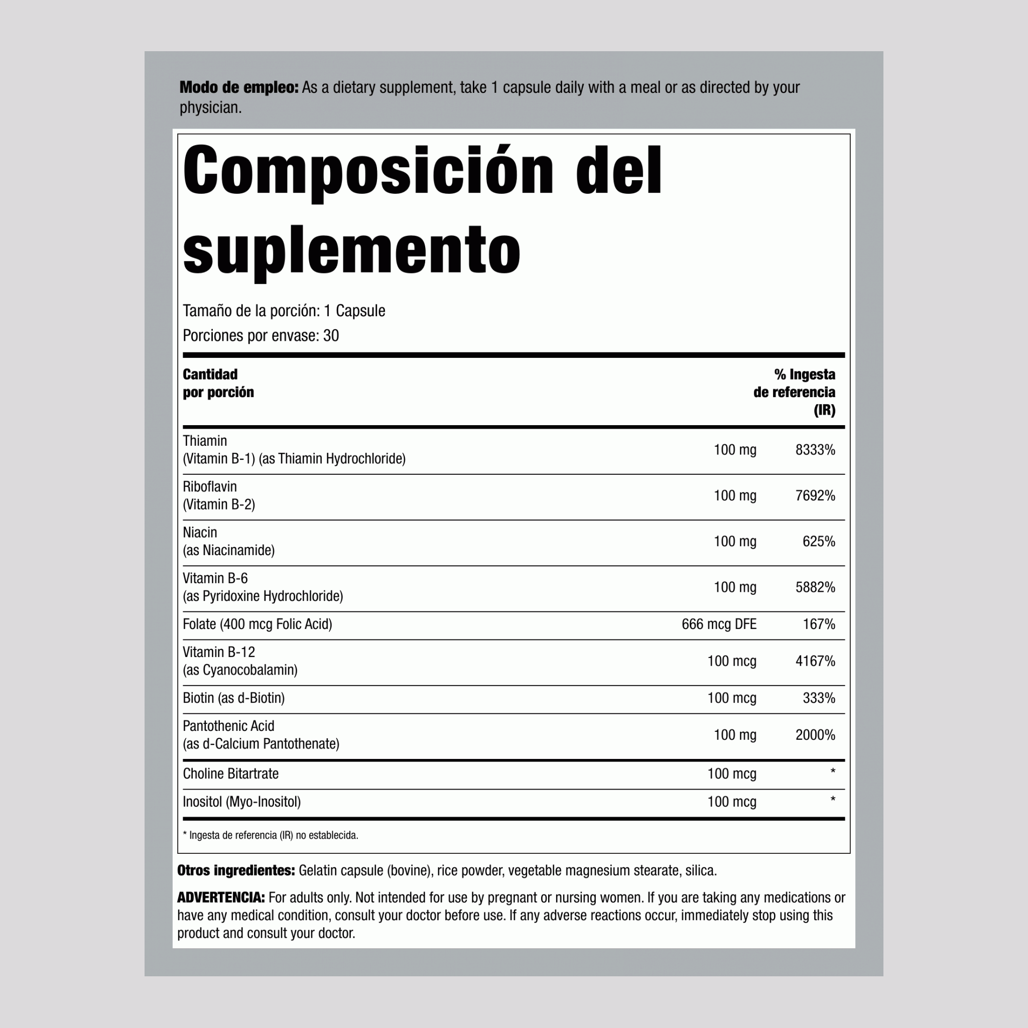 Complejo Revolution-B™, 30 Cápsulas Vegetarianas