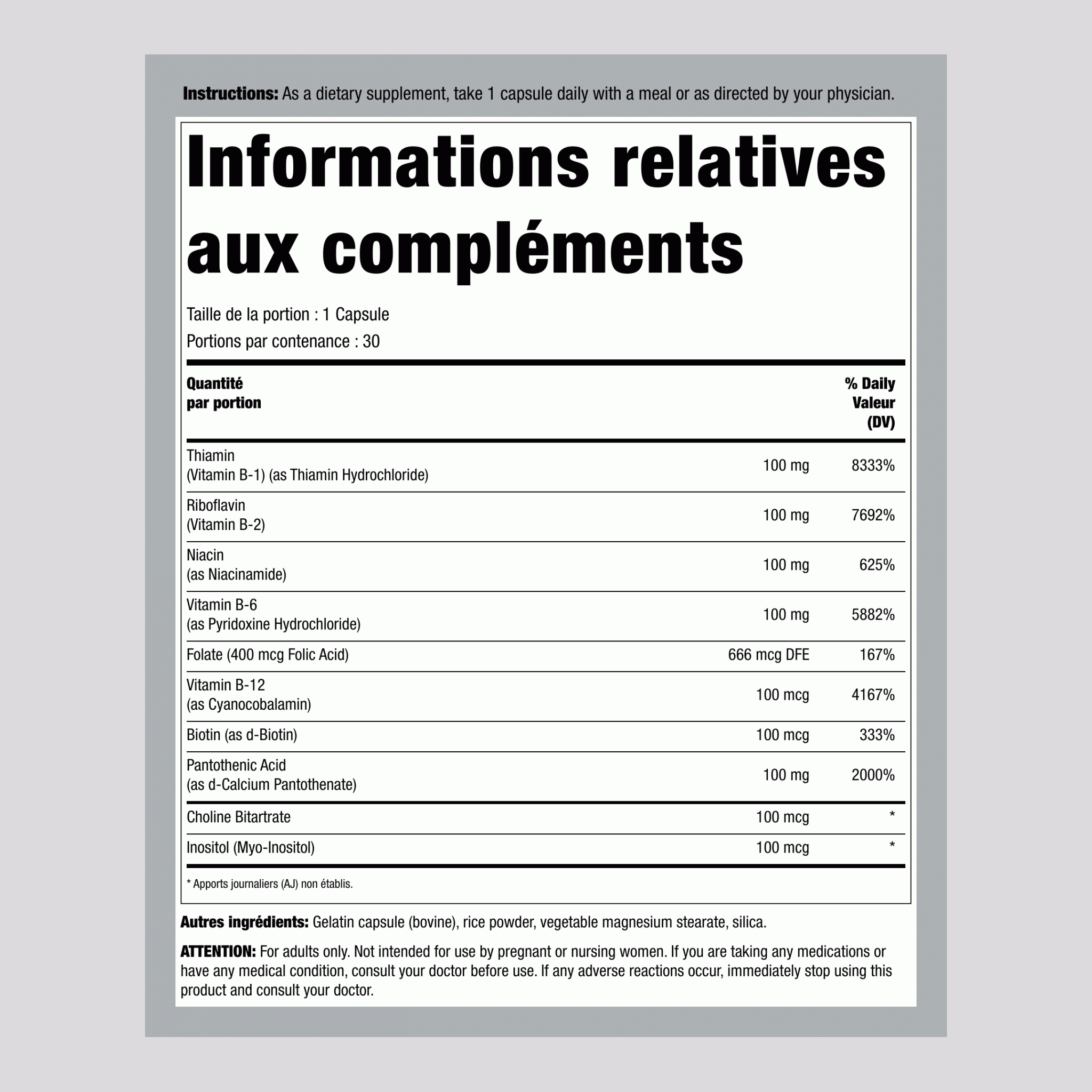 Complexe Revolution-B™, 30 Capsules Végétariennes