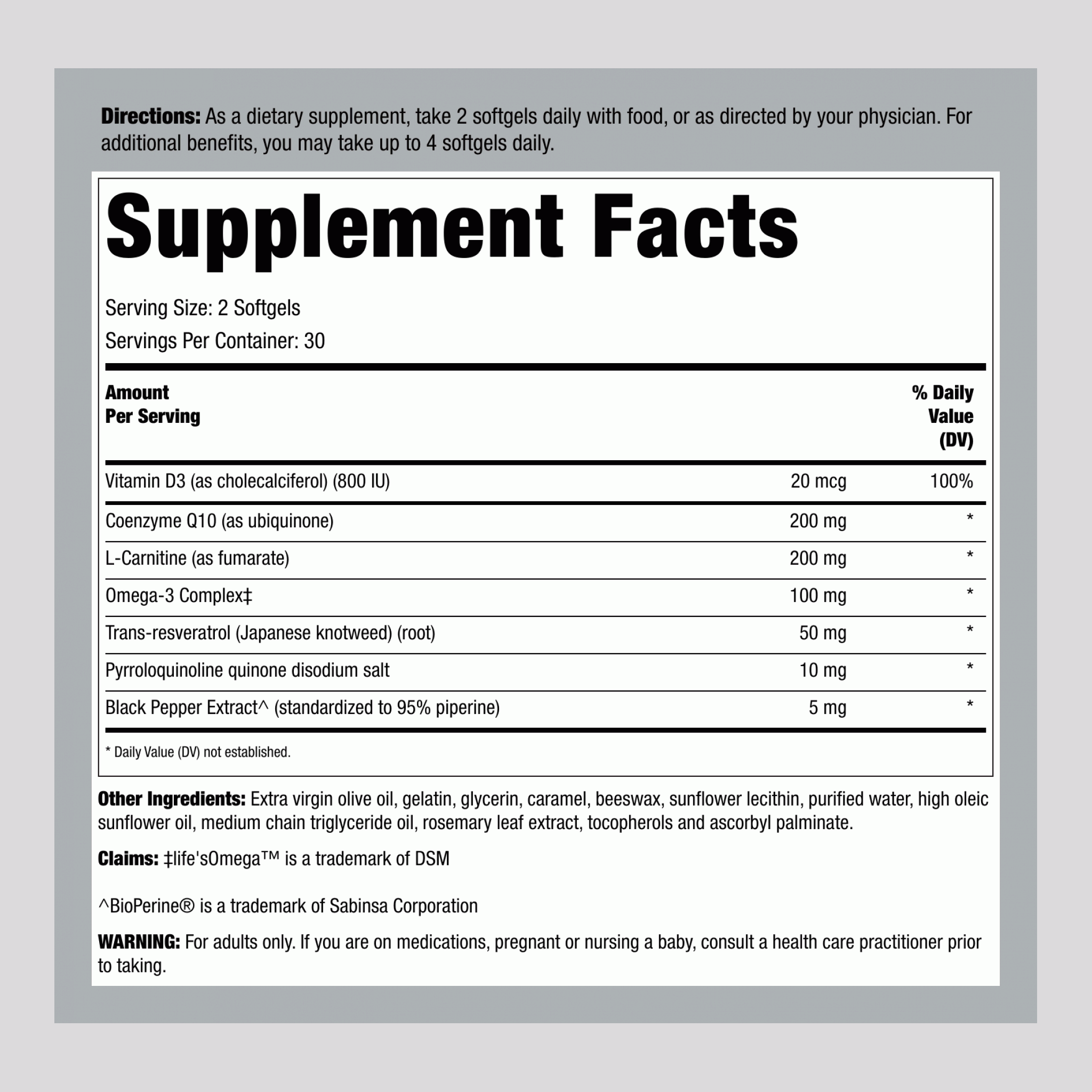 MAX-Q10™ ULTRA PQQ CoQ10 Complex, 60 Softgels