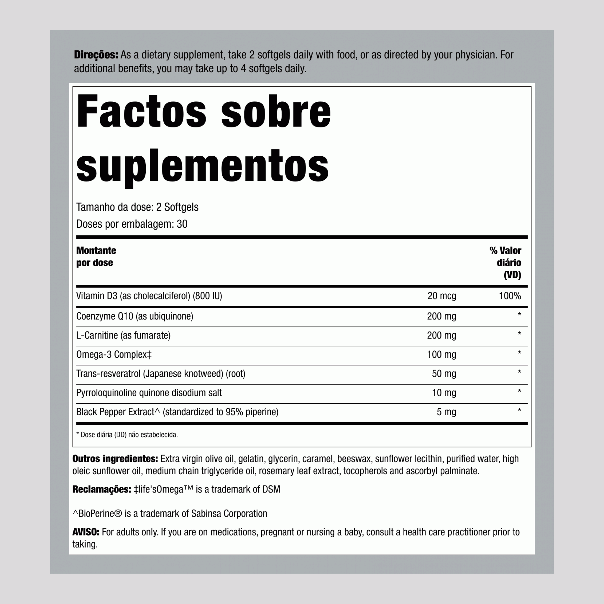 MAX-Q10™ ULTRA PQQ CoQ10 Complexo, 60 Cápsulas