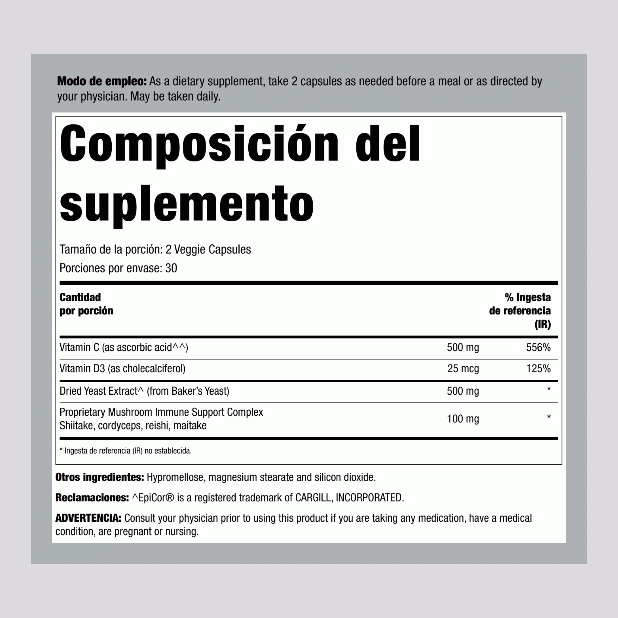 Defensa Inmunológica™ con EpiCor®, 60 Cápsulas Vegetarianas