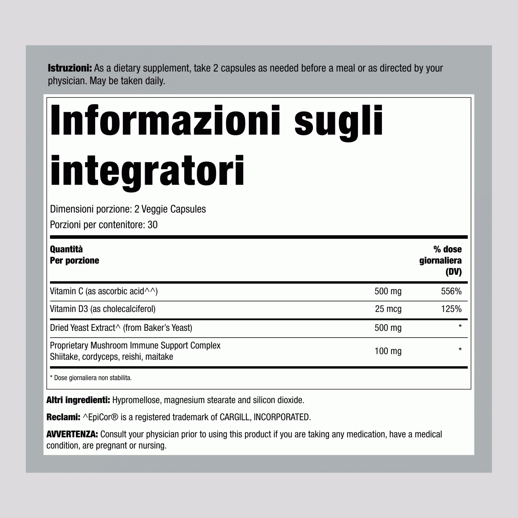 Difesa Immunitaria™ con EpiCor®, 60 Capsule Vegetali