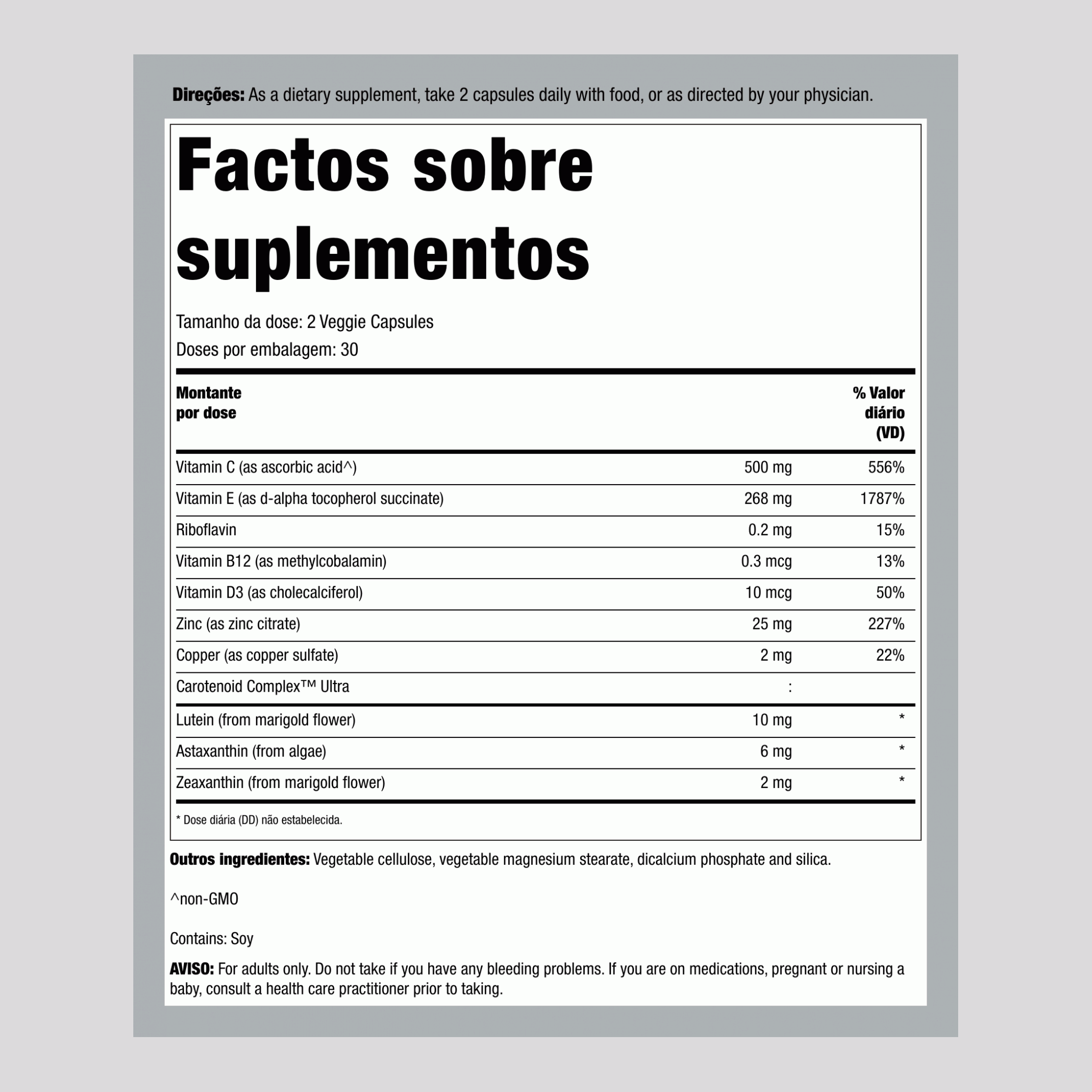 Fórmula Vision360® ULTRA AREDS2, 60 Cápsulas Vegetarianas