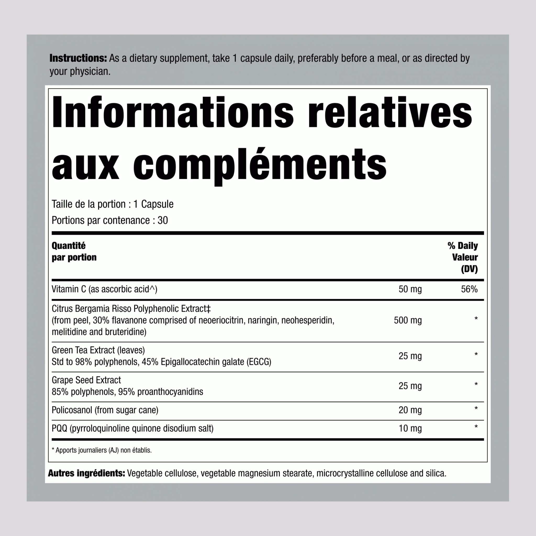 Cholestérol360® ULTRA avec PQQ, 30 Capsules Végétariennes