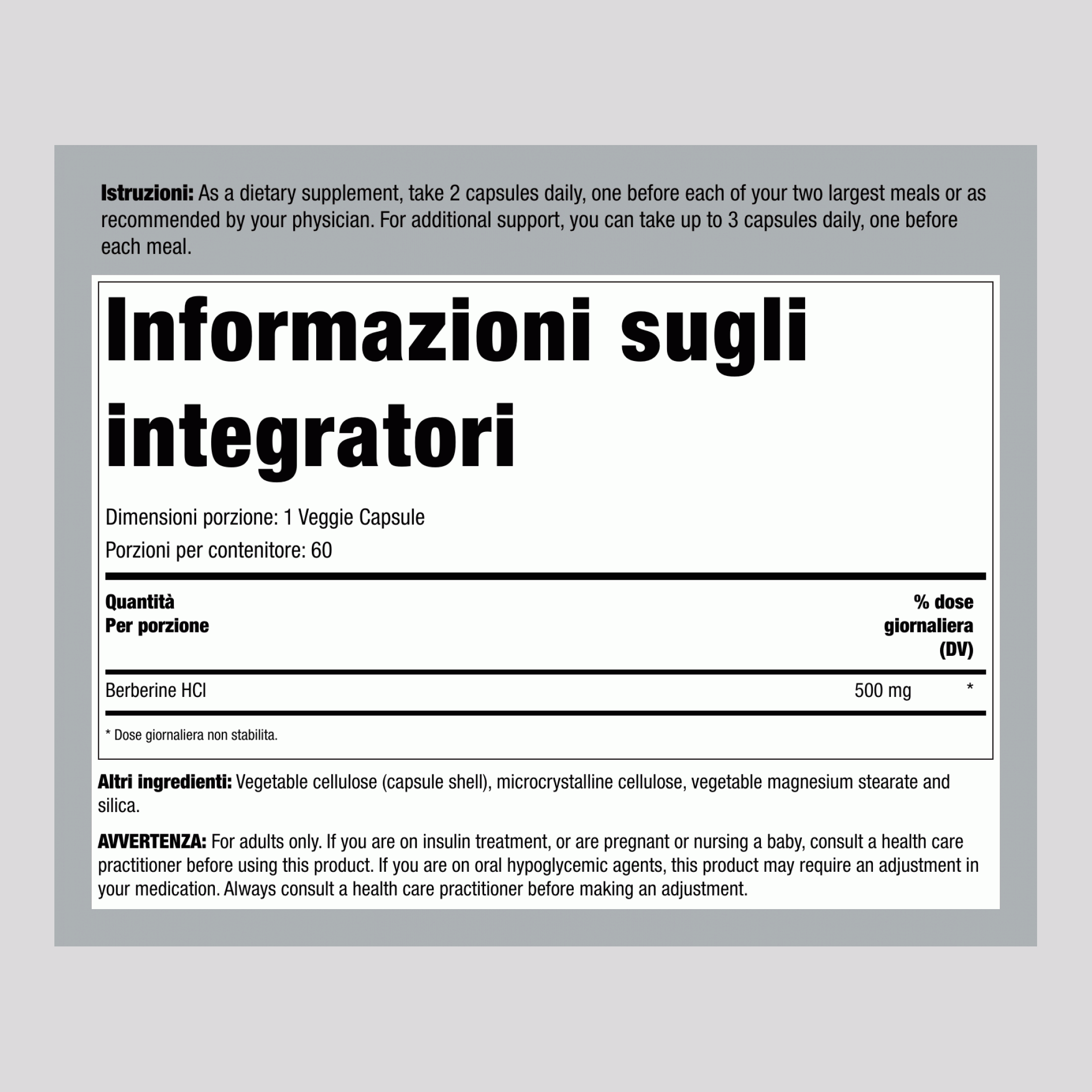 Berberina XTS™ Supporto per il Livello di Zucchero nel Sangue, 60 Capsule Vegetali