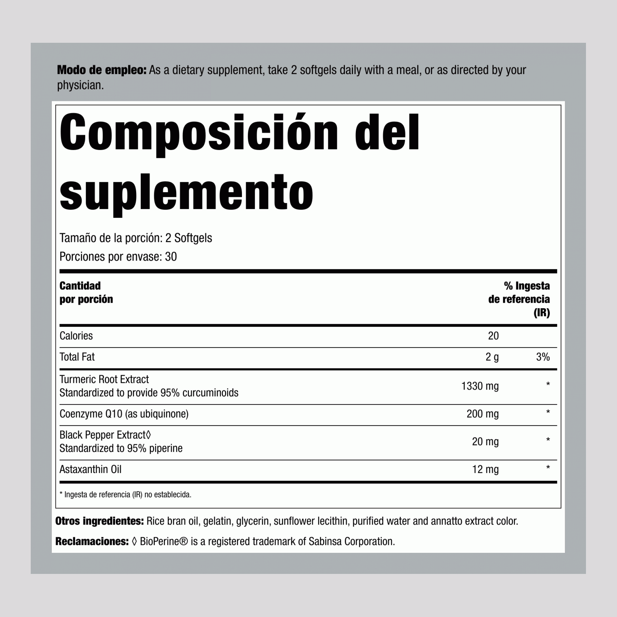 Complejo de Curcumina™ NextLevel + CoQ10, 60 Cápsulas Blandas