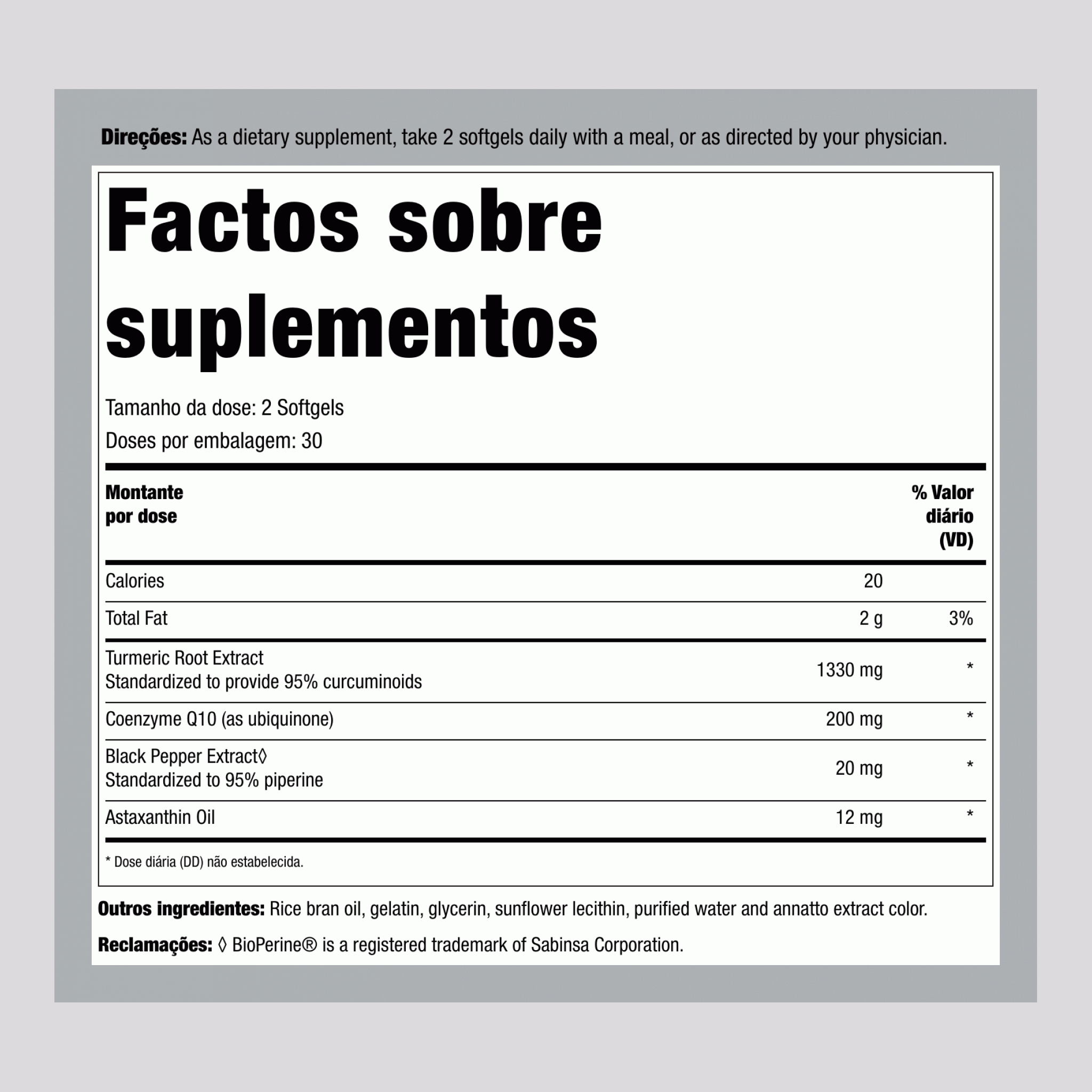 NextLevel Curcumin™ Complexo + CoQ10, 60 Cápsulas Gelatinosas