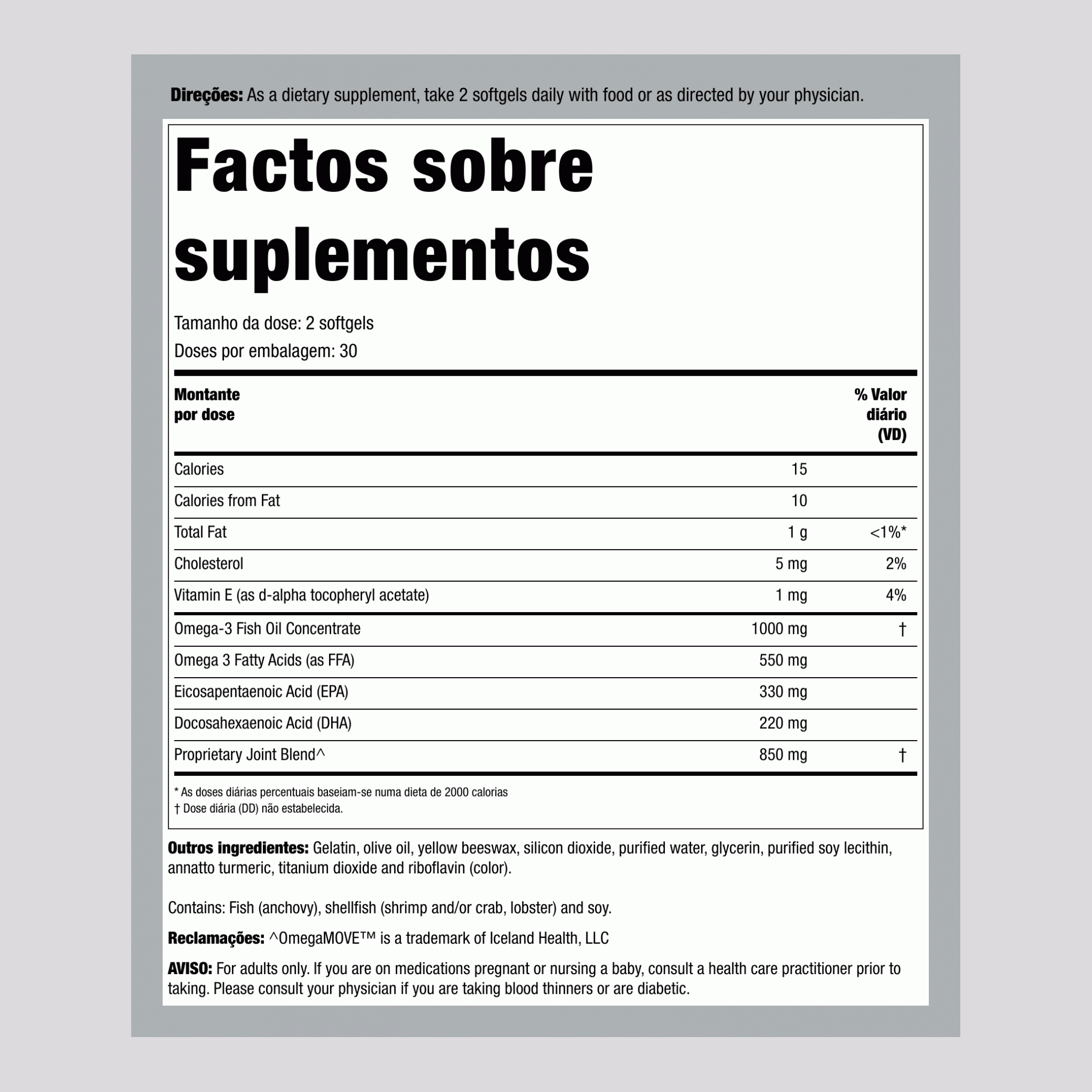 Fórmula de Alívio para Articulações, 60 Cápsulas Gelatinosas