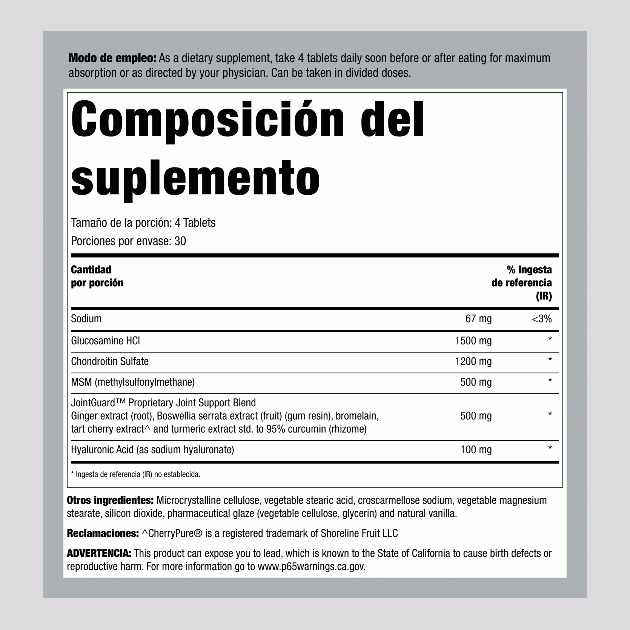 Fórmula de Glucosamina Osteo XTS™, 120 Tabletas