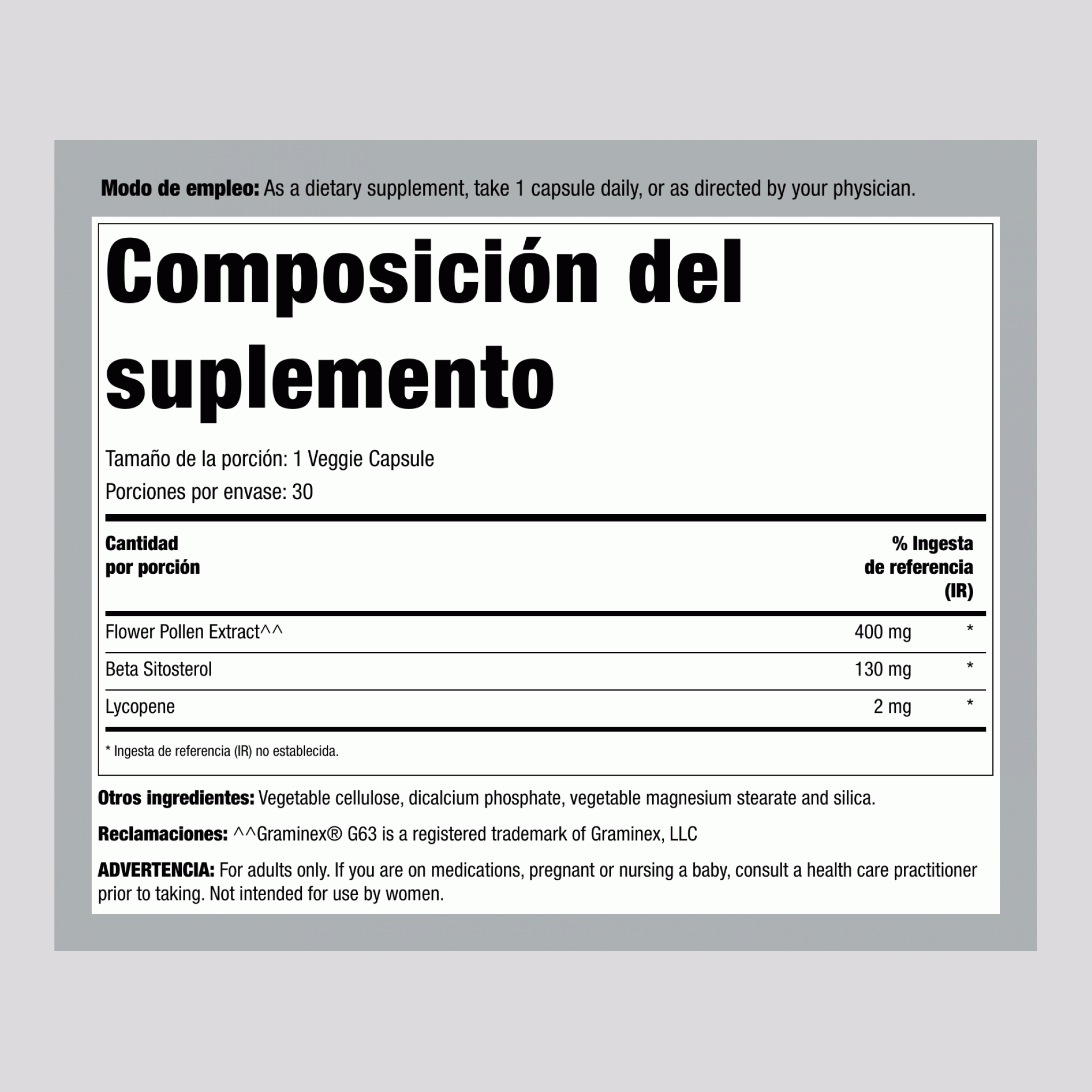 BetaPollen PLUS® Soporte para la Próstata, 30 Cápsulas Vegetales