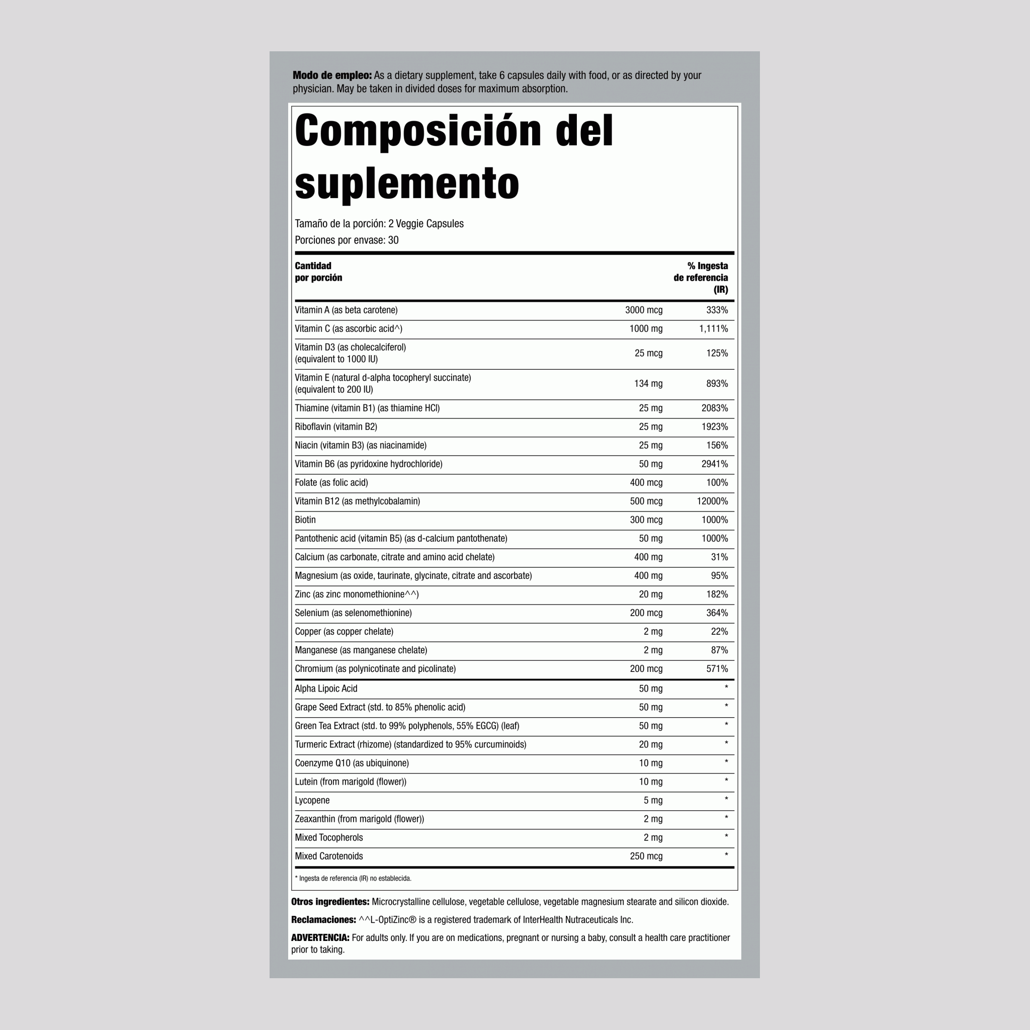 Multi360® Avanzado, 180 Cápsulas Vegetarianas