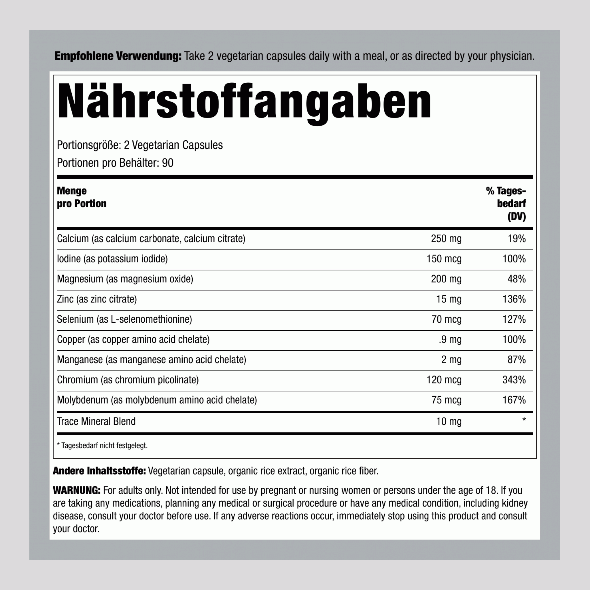 Mineral Power, 180 vegetarische Kapseln