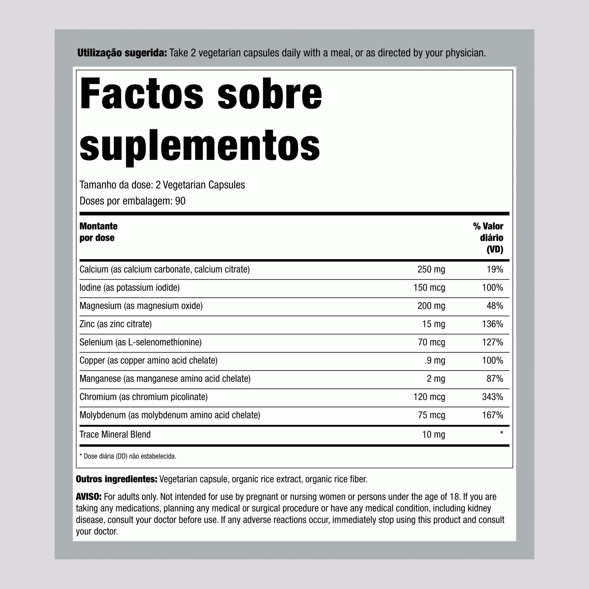 Poder Mineral, 180 Cápsulas Vegetarianas